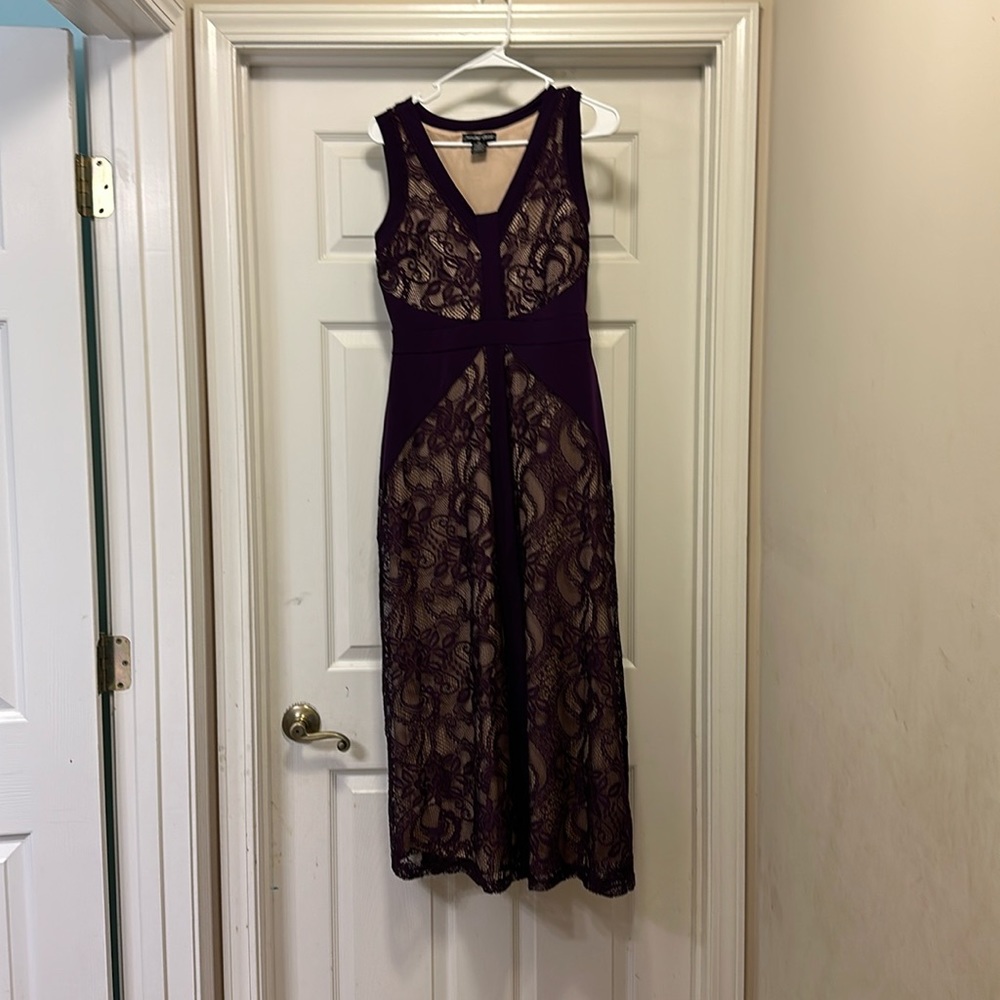 A medium purple and cream Candalite petite Dress